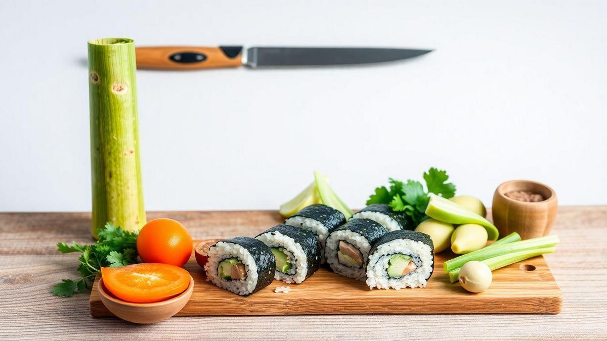 Utensílios essenciais para você montar sushi vegetariano em casa
