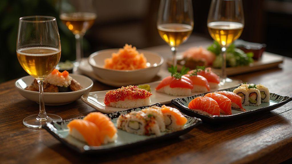 Harmonização cerveja artesanal sushi com tipos específicos: nigiri, sashimi, maki e temaki